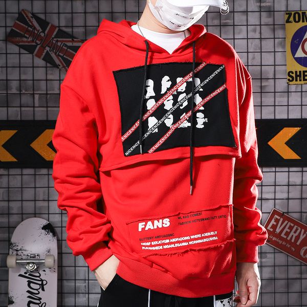 

fashion sweatshirts letters print streetwear loose jacket clothes men and women autumn new hooded hoodies sale, Black
