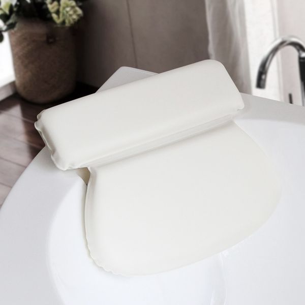 

1pcs spa bath pillow powerful suction cups ehome massage supports neck and shoulders bathtub cushions pillow fits any size tub