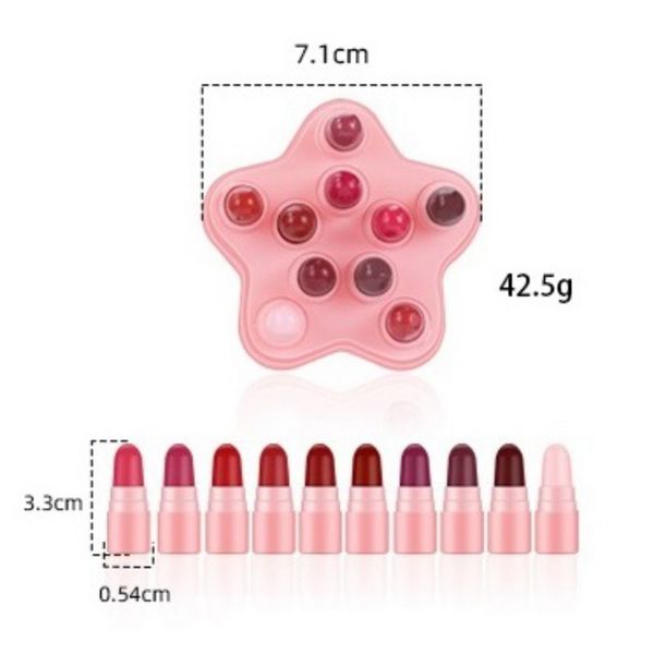 

10 pack small lipstick set sample blood color lipstick