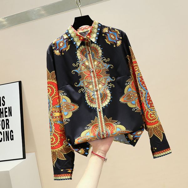 

women's blouses and 2020 spring and summer new print long sleeve shirt business women all-match blouse shirts blusas, White
