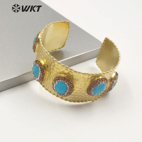 

wt-rb036 wkt natural pearl bangle stone bangle with rhinestone pave gold electroplated adjustable women fashion bracelet jewelry, Black