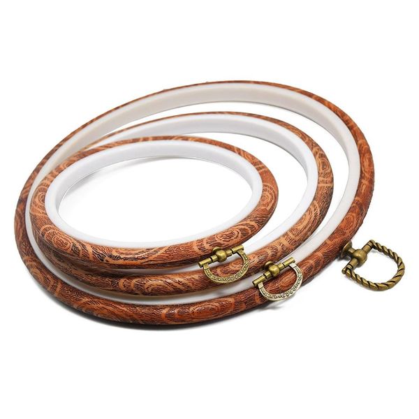 

abkm embroidery hoops cross stitch hoop ring imitated wood circle set display frame for art craft handy sewing and hanging, Black