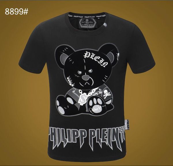 

2019 summer european and american cross-border foreign trade men's clothing round neck slim short-sleeved t-shirt @2046, White;black
