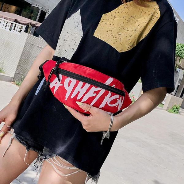 

waist bag women couple schoolbag travel hiking bag letter collection waist pack phone fanny pack