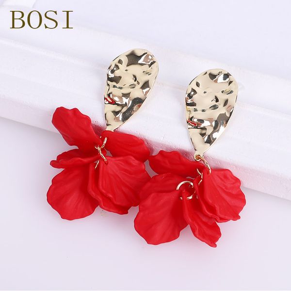 

fashion elegant multi-layer tassel earrings for woman red leaf holiday earrings for girls gift red white jewelry statement, Silver