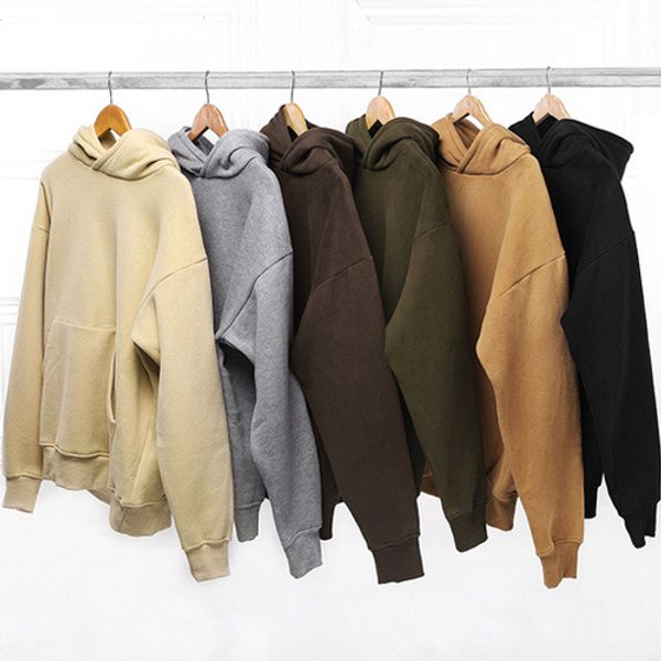 

new men's oversized hoodies kanye west hip hop plain hoodies design skateboard pullover hooded sweatshirt winter overcoat shg1102, Black