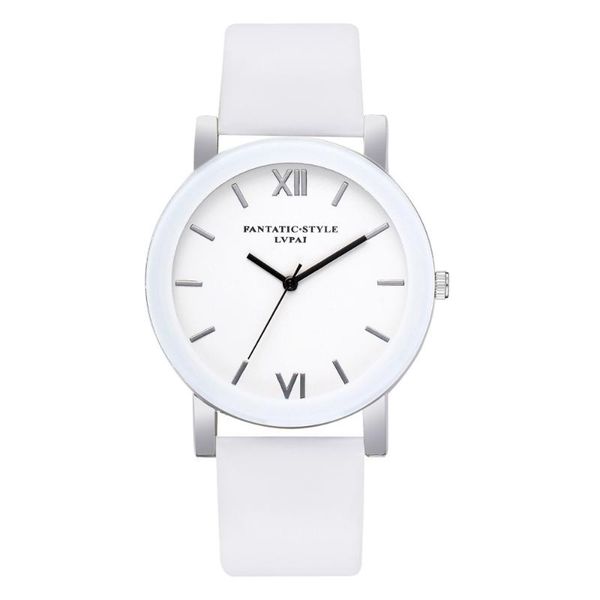 

round dial brand ladies watch fashion casual quartz wristwatch leather band wrist watch wath women clock gift#b, Slivery;brown