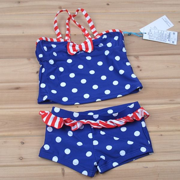 

esnato children's split boxer pants swim boxer pants swimming suit middle and large children's round dot swimsuit batch, White;black