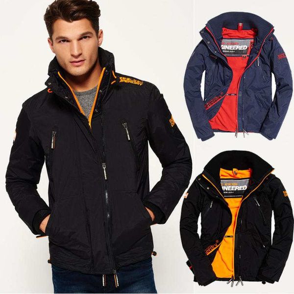 

fashion men brand autumn jackets 3-layer zipper brand new waterproof coat thicked winter warm men clothe outwear, Black;brown