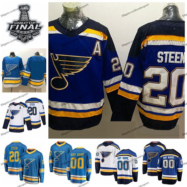 

2019 stanley cup final alternate customize alexander steen st. louis blues hockey jerseys 20 alexander steen navy blue stitched shirts, Black;red