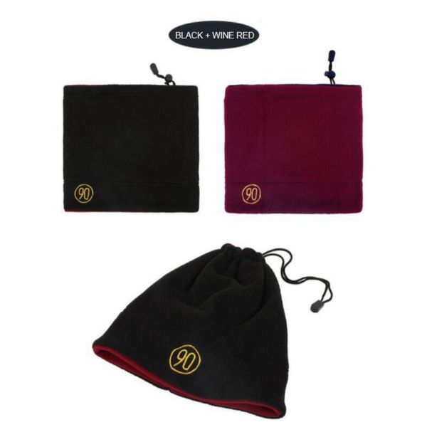 

new men's scarf polar fleece neck tube ear warmer gaiter face mask headband winter thermal neck warmer scarf pipe, Black