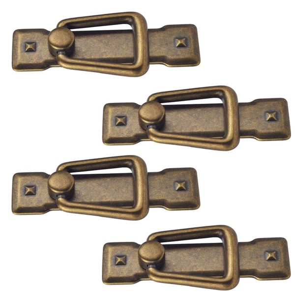 

4x vintage kitchen cabinet cupboard dresser door drawer drop ring pull handles knobs bronze