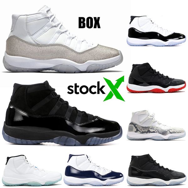 

men basketball shoes 11 11s bred concord metallic silver cap and gown sneakerin women mens trainers sports sneakers 5.5-13 stock x box