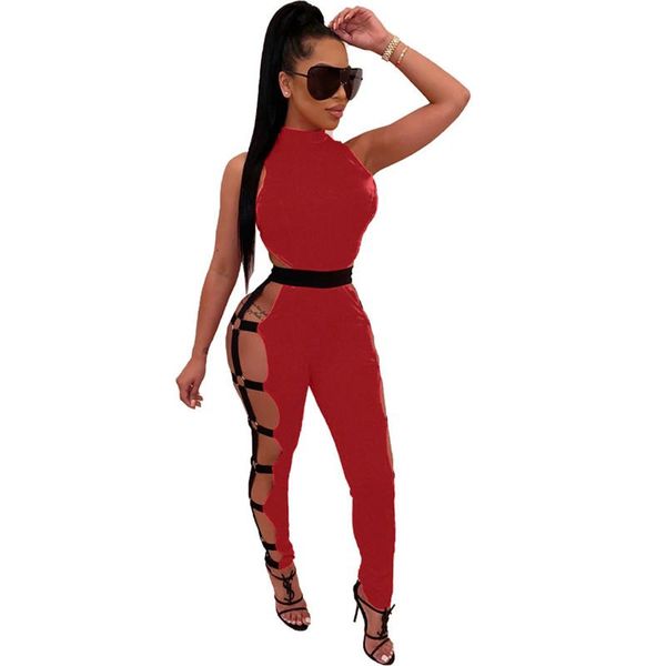 

2020 весна женщины комбинезонов секси женщина выдалбливают rompers модельер женских праздников рукавов комбинезоны, Black;white