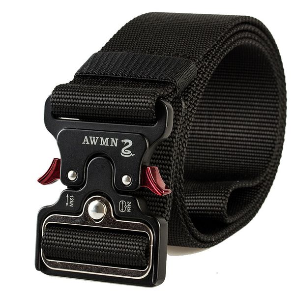 

new 5cm cobra buckle tactical belt 125cm nylon casual canvas belt for men and women he was training belt ae26, Black;brown