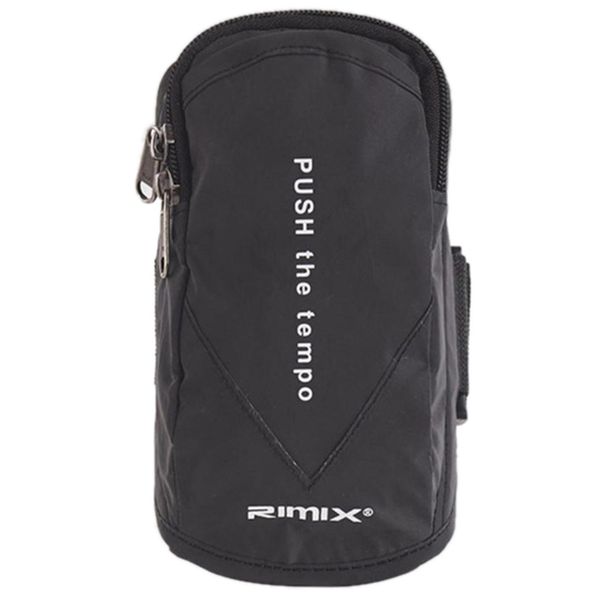 

rimix running arm bag jogging sports arm bag reflective fitness belt large capacity pocket for 6.6 inch mobile phone