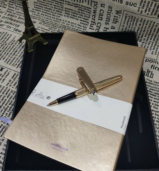 

signature pen ballpoint pen notebook set with logo gold body pens smooth writing high-end novel design exquisite and high-end packaging, Silver