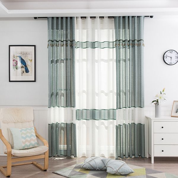 

simple modern solid color splicing curtains for living dining room bedroom
