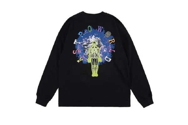 

travis scott astroworld hiphop t-shirt sweatshirts fashion tees for men women crew neck designer vintage loose t-shirt xsq, White;black