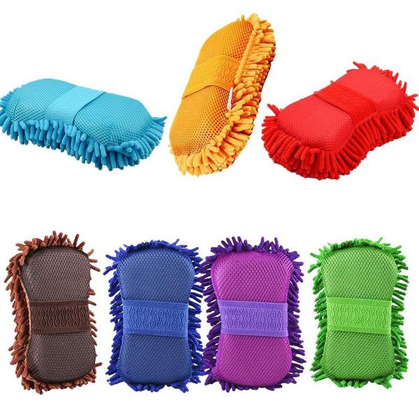 

2020 автомобиля синеля microfiber очистка полотенце губка окна автомобиля мытья тела перчатка чистки