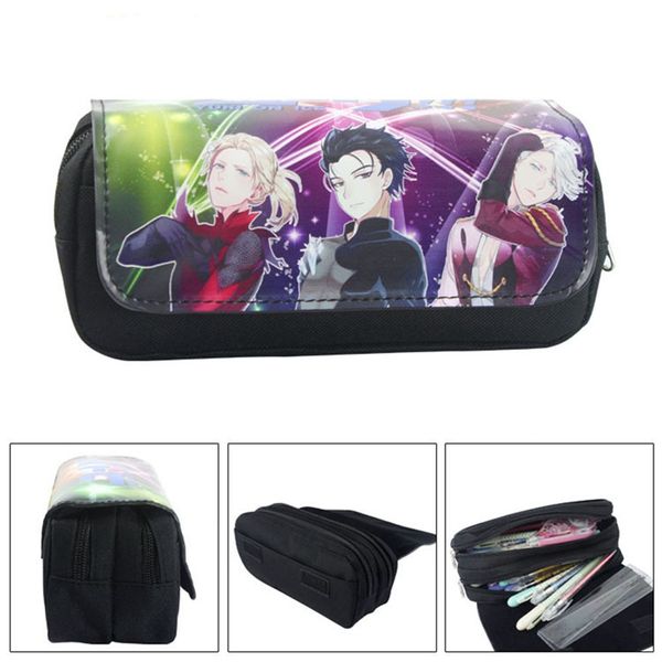 

аниме мультфильм на льду нейлон pen случаи двойной молнии сумки карандаш студенты большой косплей емкости косметические сумки