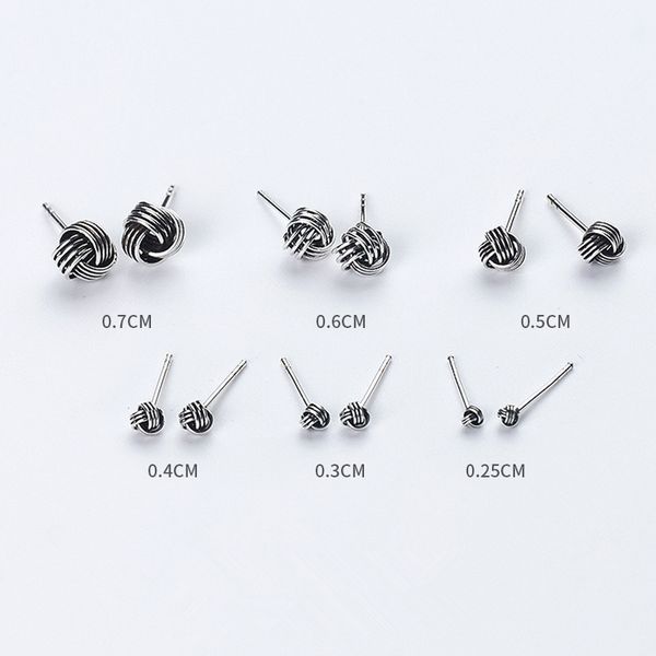 

vintage small geometric shape 925 sterling thai silver stud earrings for women fashion korean mens earings hip hop jewelry gifts, Golden;silver