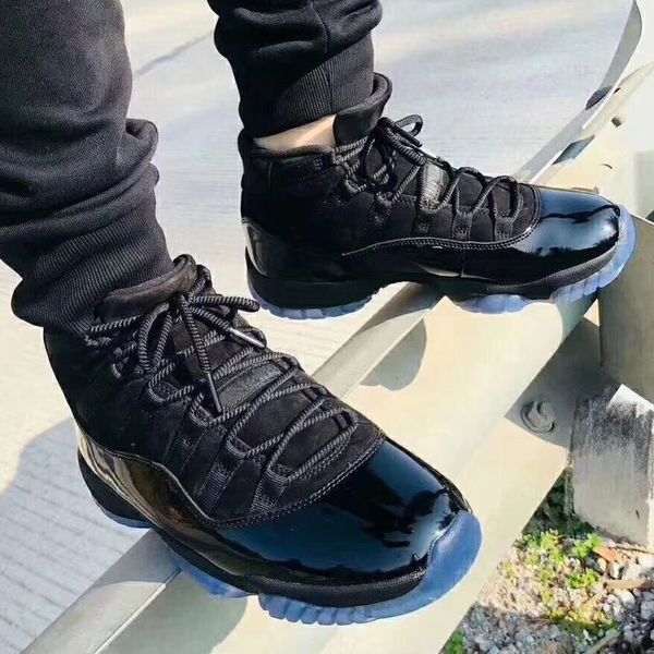 

with box 11 prom night concord space jam 45 basketball shoes men women white black blue 11s men sports shoes sneaker size 36-47