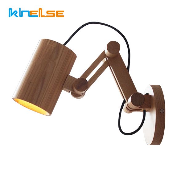 

modern wooden wall lamps oak simple home lights sconce 90-260v aisle living room bedroom bedside solid wooden wall lighting