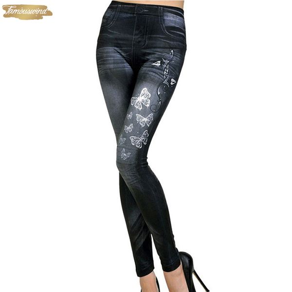 

2019 women leggings new bottoms classic stretchy slim imitation jean skinny jeggings skinny pants size fashion sale, Black
