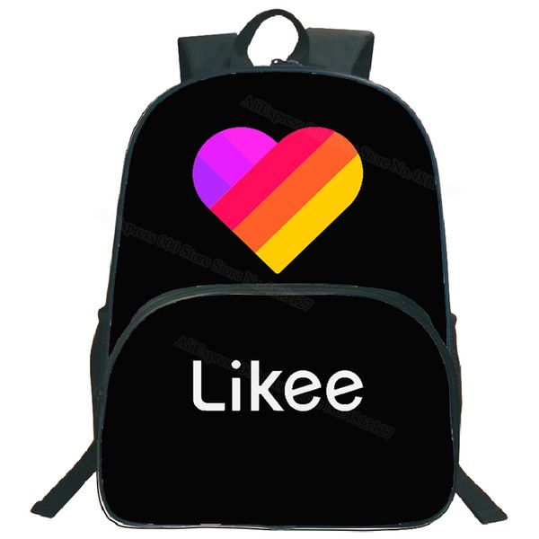 

16inch likee backpack student bookbag likee video 1 app lapbackpack zipper school bags teenage boys girls traval bag rainbow
