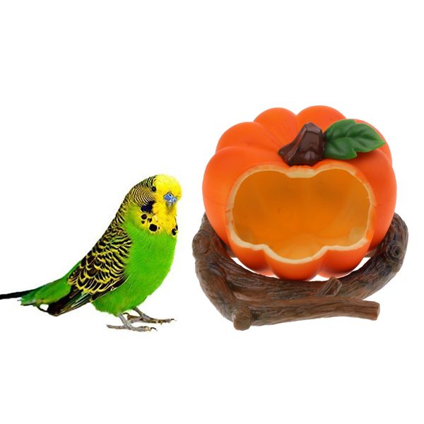 

pumpkin & pepper bird feeder food drinker parrot pet dispenser 2pack