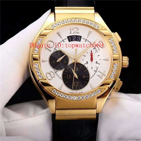 

new polo diamond mens watch wristwatch casual watch swiss 9100 automatic mechanical 18k gold 316l steel sapphire crystal date day display, Slivery;brown