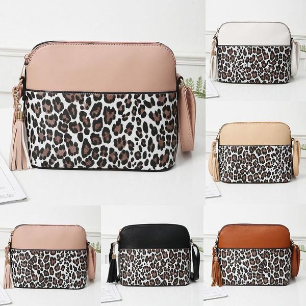 

bags women retro leopard tassel messenger bag fashionable wild shoulder bags pu leather crossbody bag handbag sac a main#g30