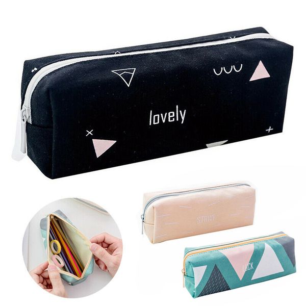 

pencil case makeup storage pouch school students stationery organizer bag sale-wt