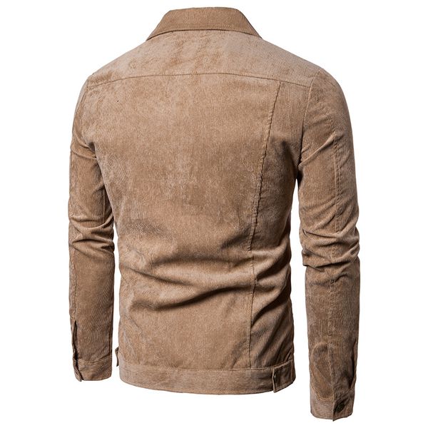 

designed for cross-border trade wholesale men's double chest pocket design corduroy jacket lapel single-breasted coat, Black;brown