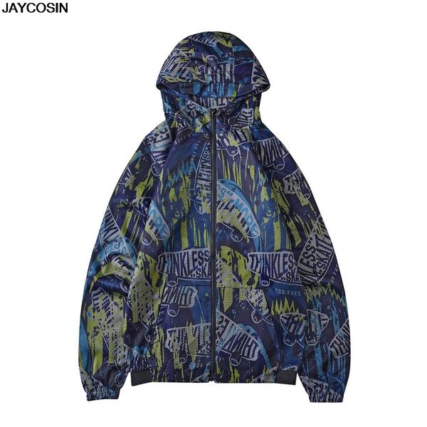 

klv jackets mens outdoor casual printed long-sleeved hooded zipper windbreaker coat sweatshirts patchwork pockets 2020 sale, Black;brown