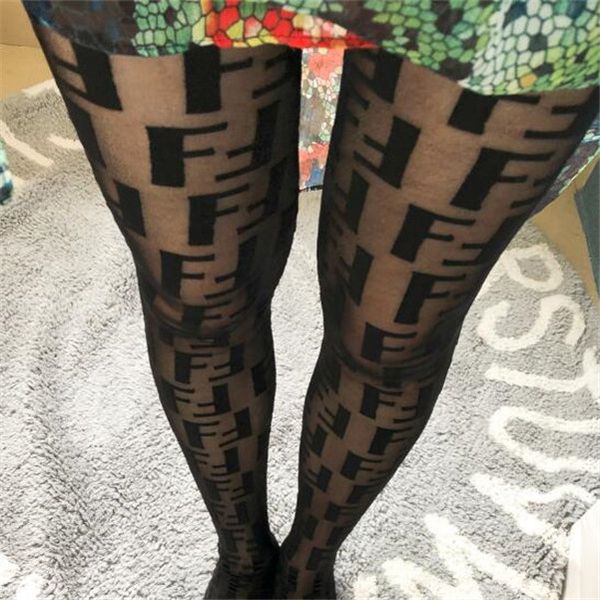 

2020 women tights ff pure color lace hollowed-out tights mesh socks sell european and american letter stockings, Black;white