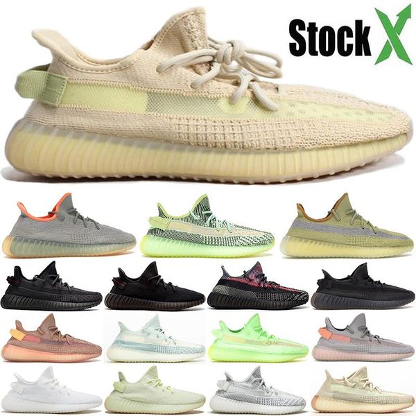 

kanye west marsh tail light flax yecheil black zebra cream white mens womens running shoes sport big size des chaussures with box us5-13