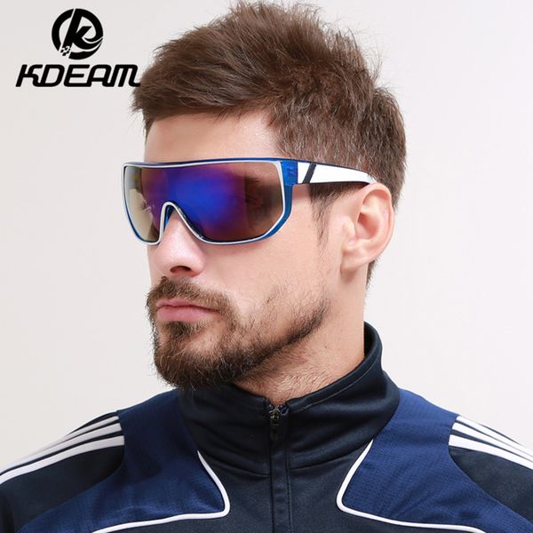 

kdeam original design oversized sunglasses men big frame windproof goggles sports sun glasses fashion eyewear kd100 y200619, White;black