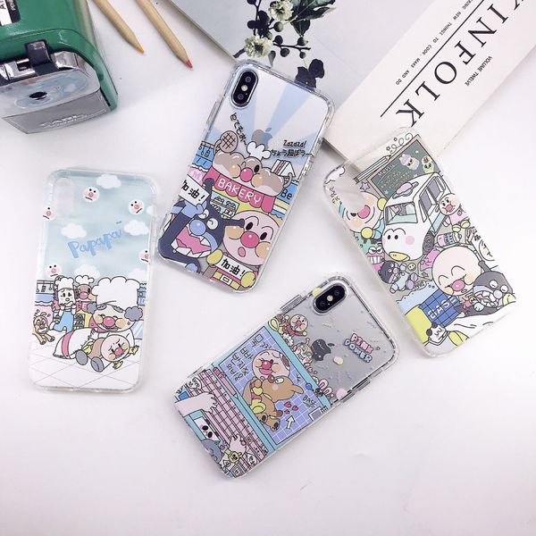 

for iphone xs max xr phone case cartoon breadman air pressure 6 7 8 x plus transparent tpu soft cell phone cases