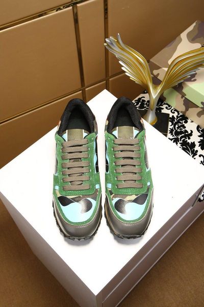 

2018 casual shoe for woman fashion camouflage couples shoes mens casual leather shoe spike rivet sneaker 35-46 165538, Black