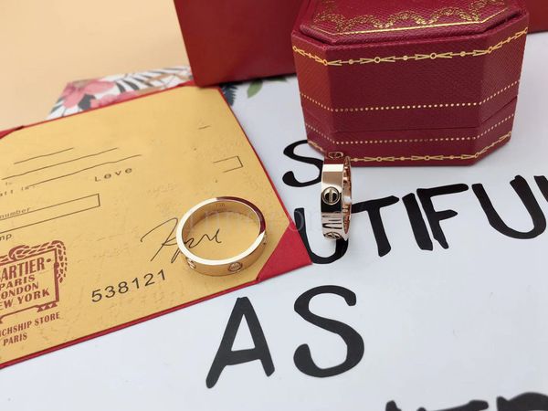 Любовь розовое золото Кольцо из нержавеющей стали Кристалл Женщина Картье 0 ювелирных изделий кольца мужчин Свадьба Promise подарков Взаимодействие с коробкой