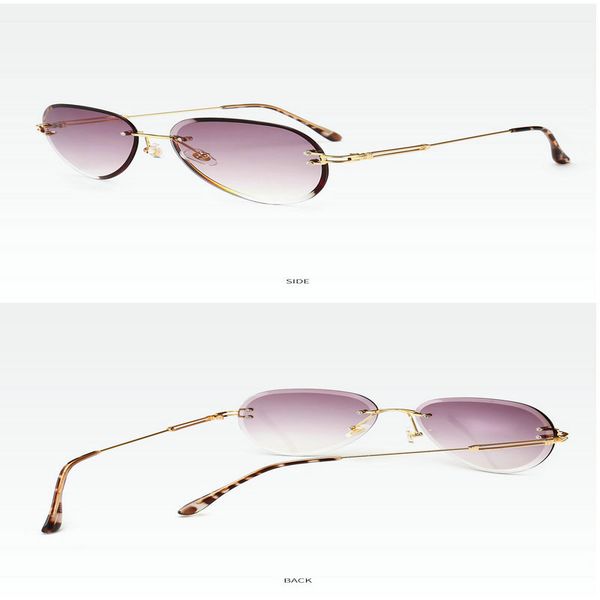 

colorful gradient sunglasses luxury new oversized rimless sunglasses women gradient lens uv400 brand designer blue pink glasses