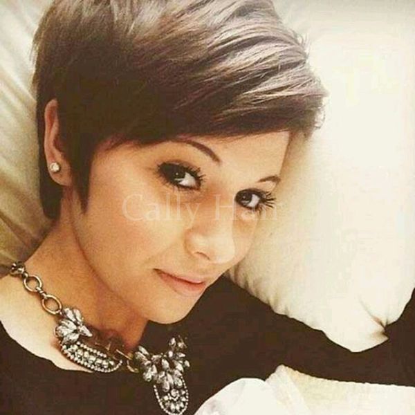 Indian Hair Top Quality Human Short Hair Rihanna Chic Cut Wigs New