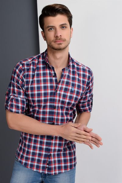 

g651 dewberry shirt -dark blue-burgundy, White;black