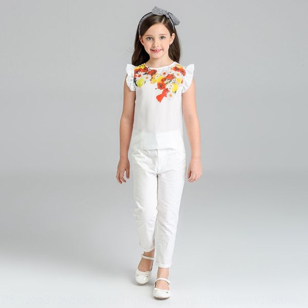 

girls summer suit t-shirt 2020 children's flower lemon floral t-shirt children's hipster two-piece suit