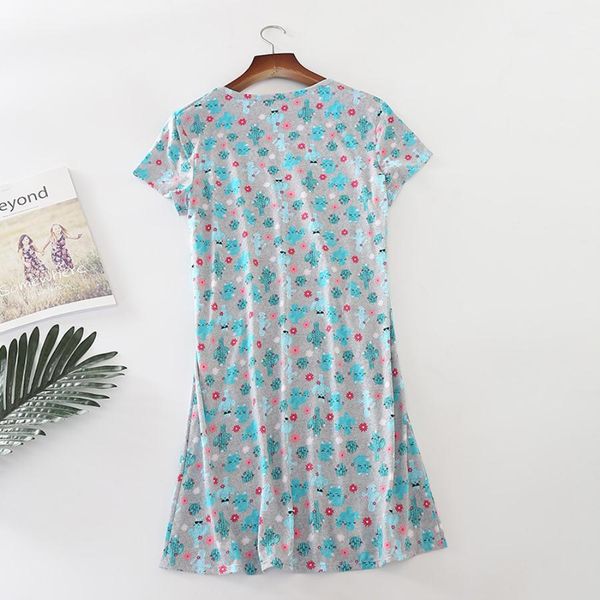 

woman fashion women's sleepwear knitted cotton lovely women's short sleeve nightdress summer style fattening home clothes pajamas, Black;red