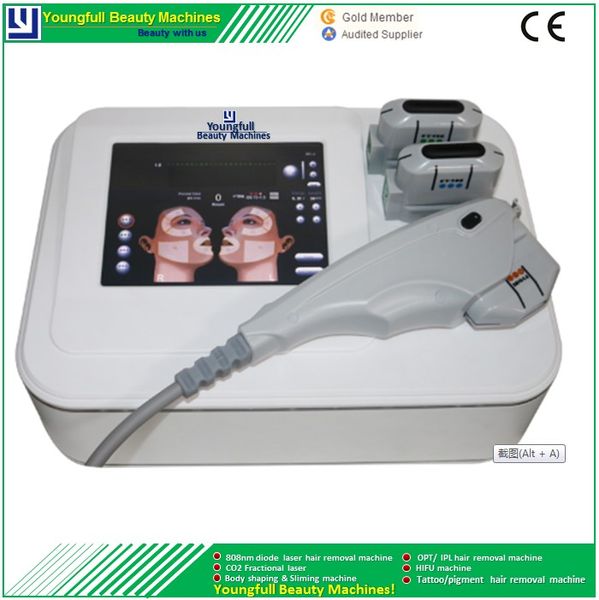 

high intensity focused ultrasound face lifting anti wrinkle skin tightening beauty salon equipment with 3 heads for facial beauty