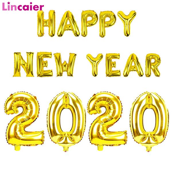 

2020 happy new year gold foil balloons eve party decor 2019 merry christmas decorations for home ornaments tree santa claus