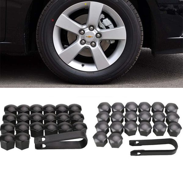 

vehemo 20pcs auto car dust wheel trim screw cover tire tyre bolt nut cap 22mm*17mm black silver grey